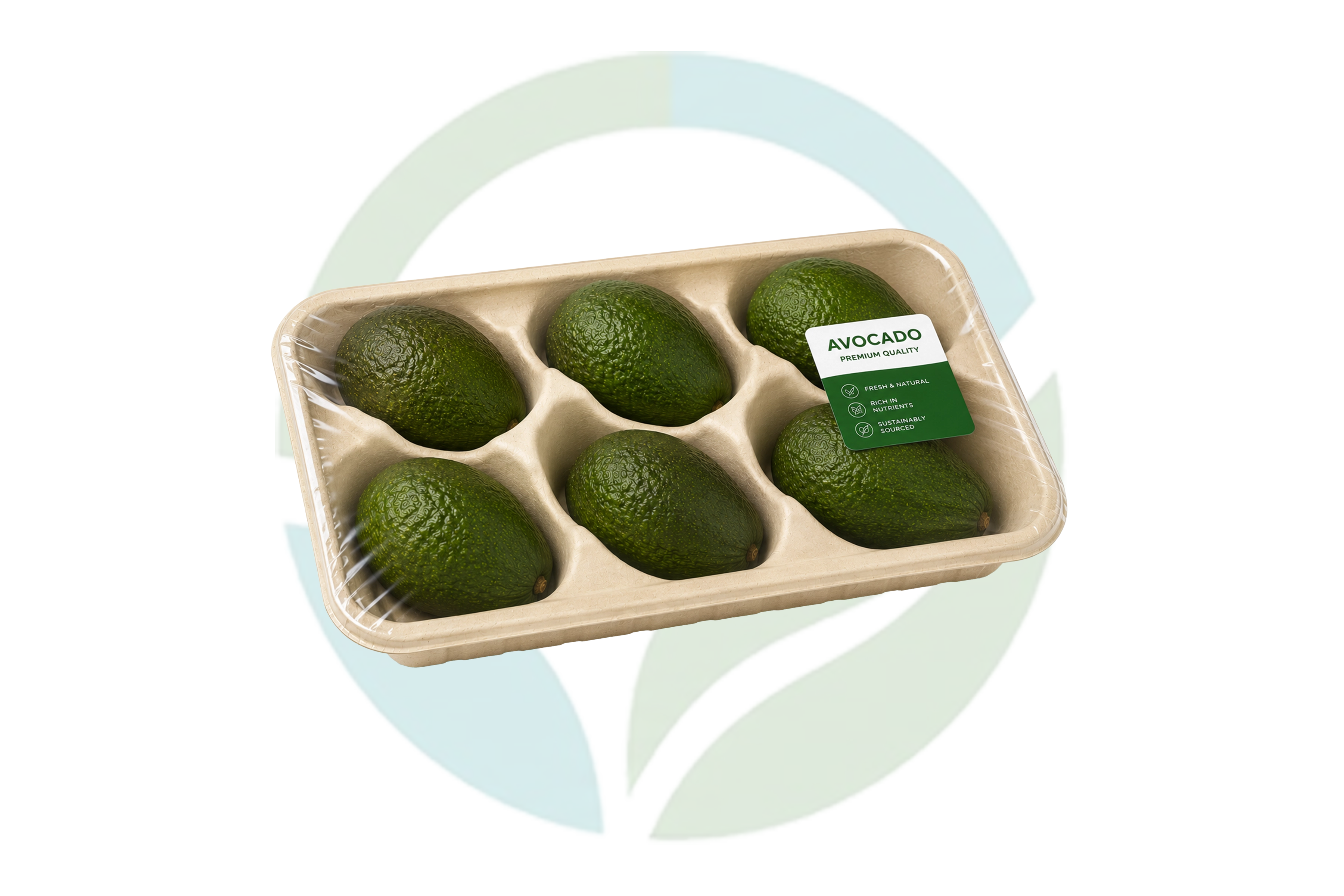 Three-compartment molded fibre confectionery tray