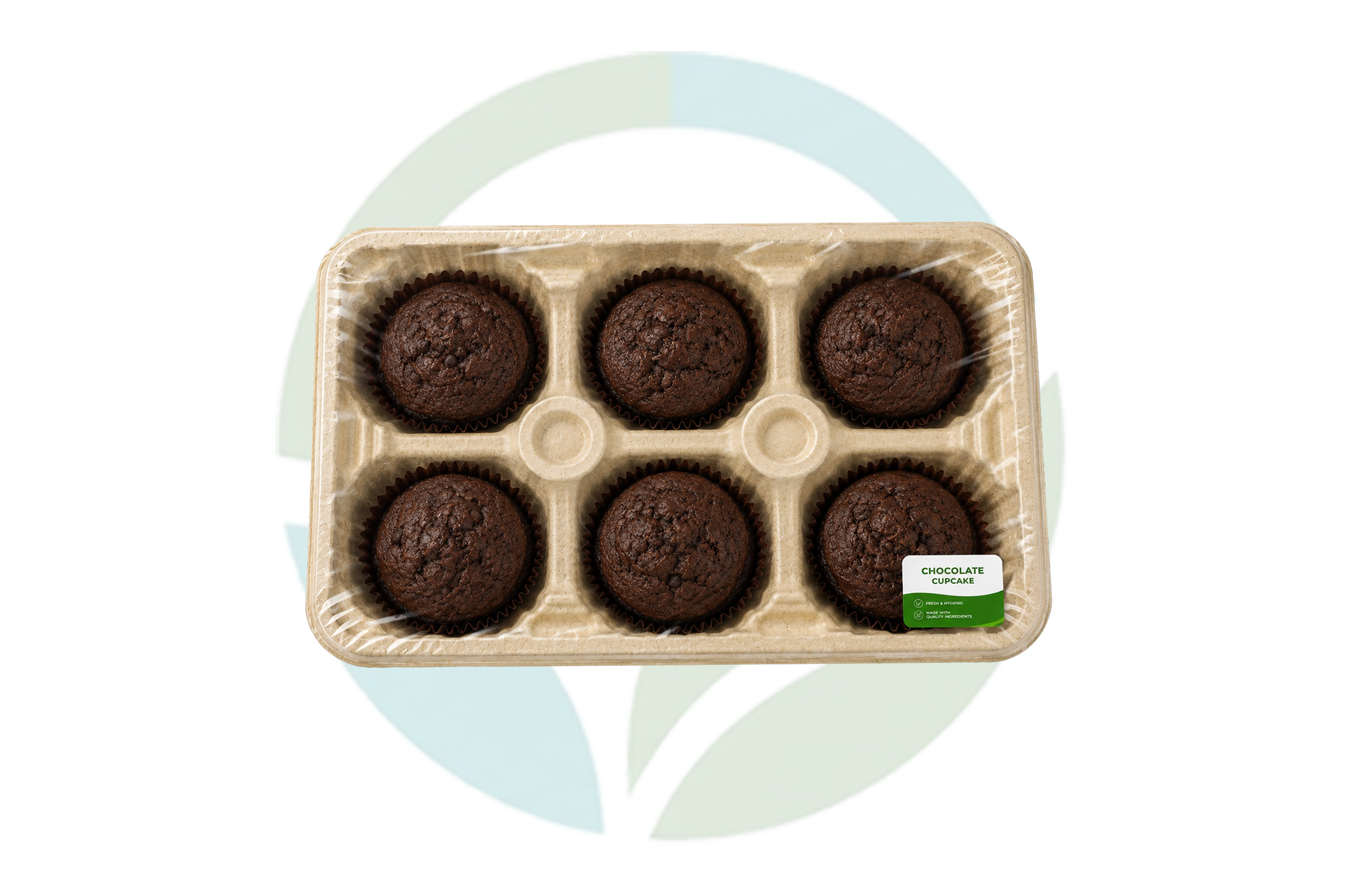 Six-cavity molded fibre mince pie tray