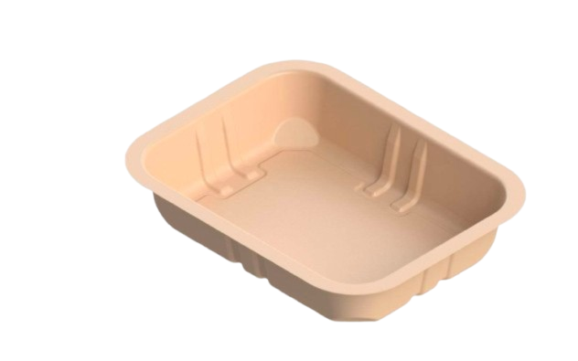 Natural fibre unlaminated tray